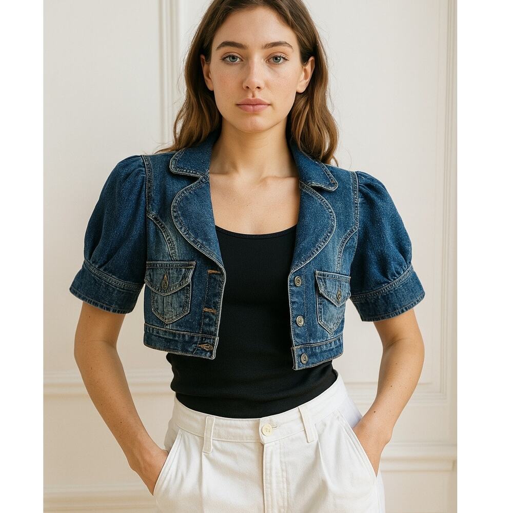 Vintage 90s Kenzo Denim Bolero Jean Jacket